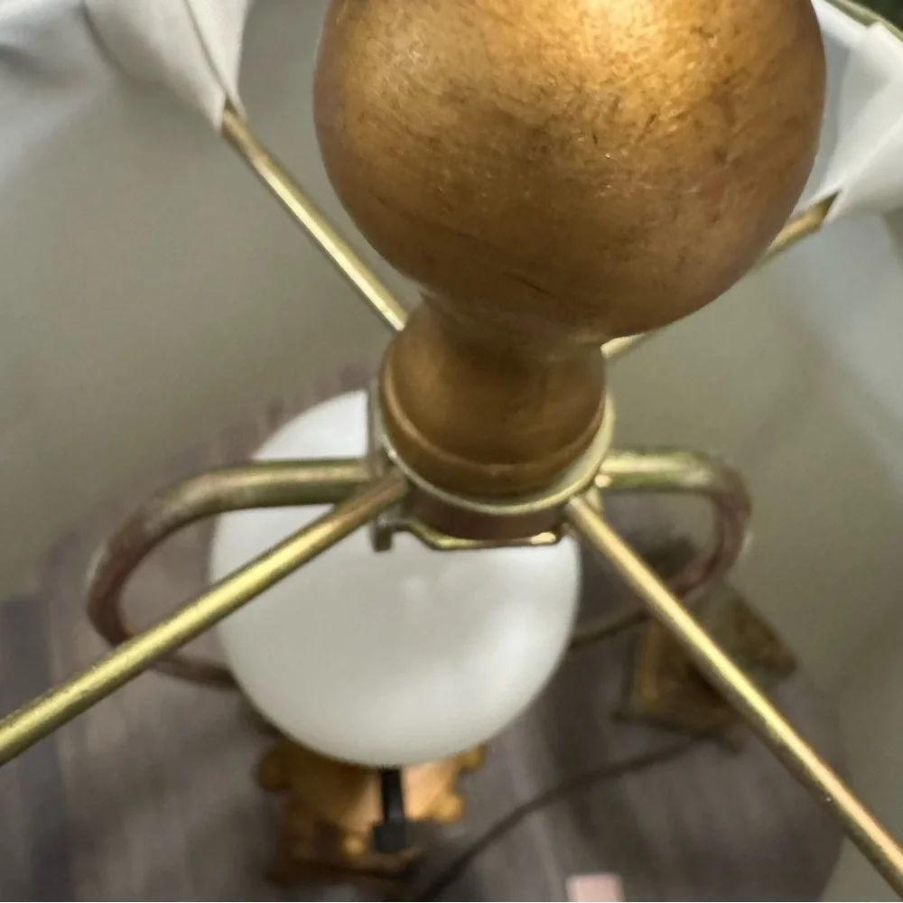 Vintage Elegant Gold and Cream Table Lamps